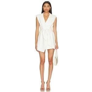 Rumer Ayla Wrap Belted Vest White Size S Sleeveless Relaxed Fit Stretch Dressy